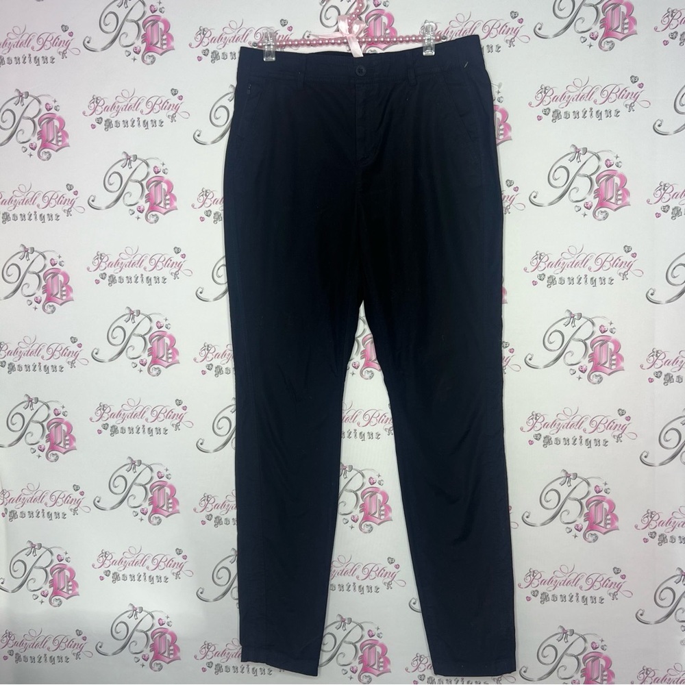 Eddie baur pants cargos black size 6 logo on back straight skinny leg outdoors